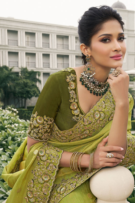 Green Heavy Work Pure Tissue Silk Saree-ZB133307_2_SareeButa.com