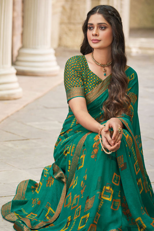 green-printed-georgette-saree-zb130915_2_SareeButa.com