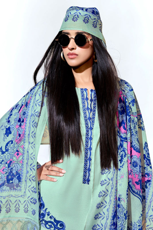 Green Printed Linen Suit-SS274_2_SareeButa.com