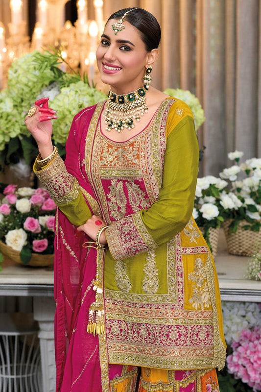 Green Readymade Chinon Silk Sharara Suit-SS647_2_SareeButa.com