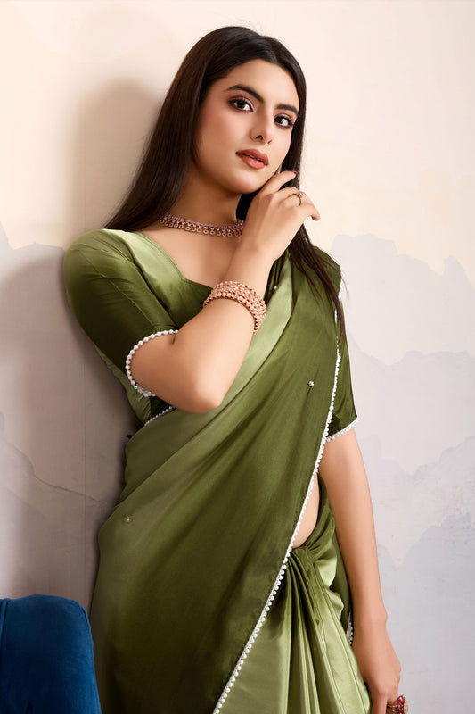 Green Shaded Satin Crepe Saree-ZB134223_2_SareeButa.com