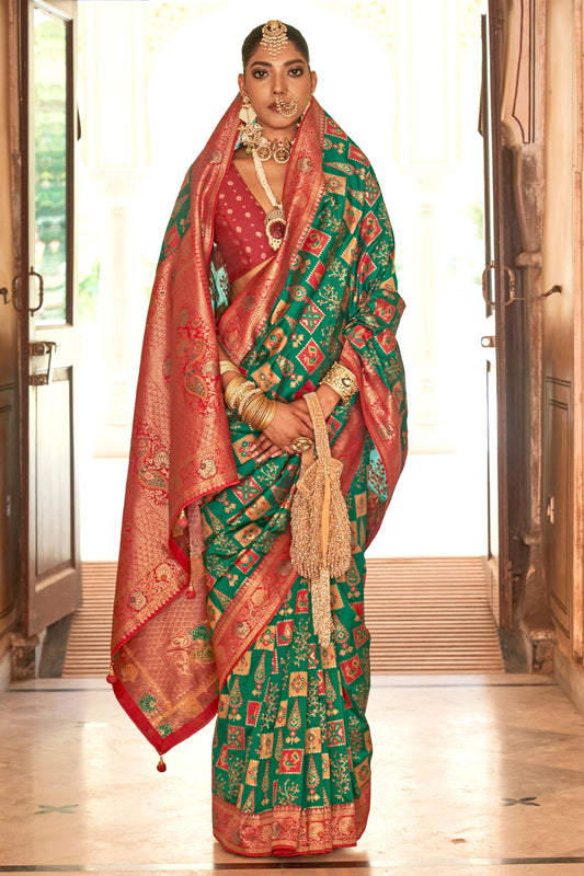Green Banarasi Silk Saree-ZB133193_2_SareeButa.com