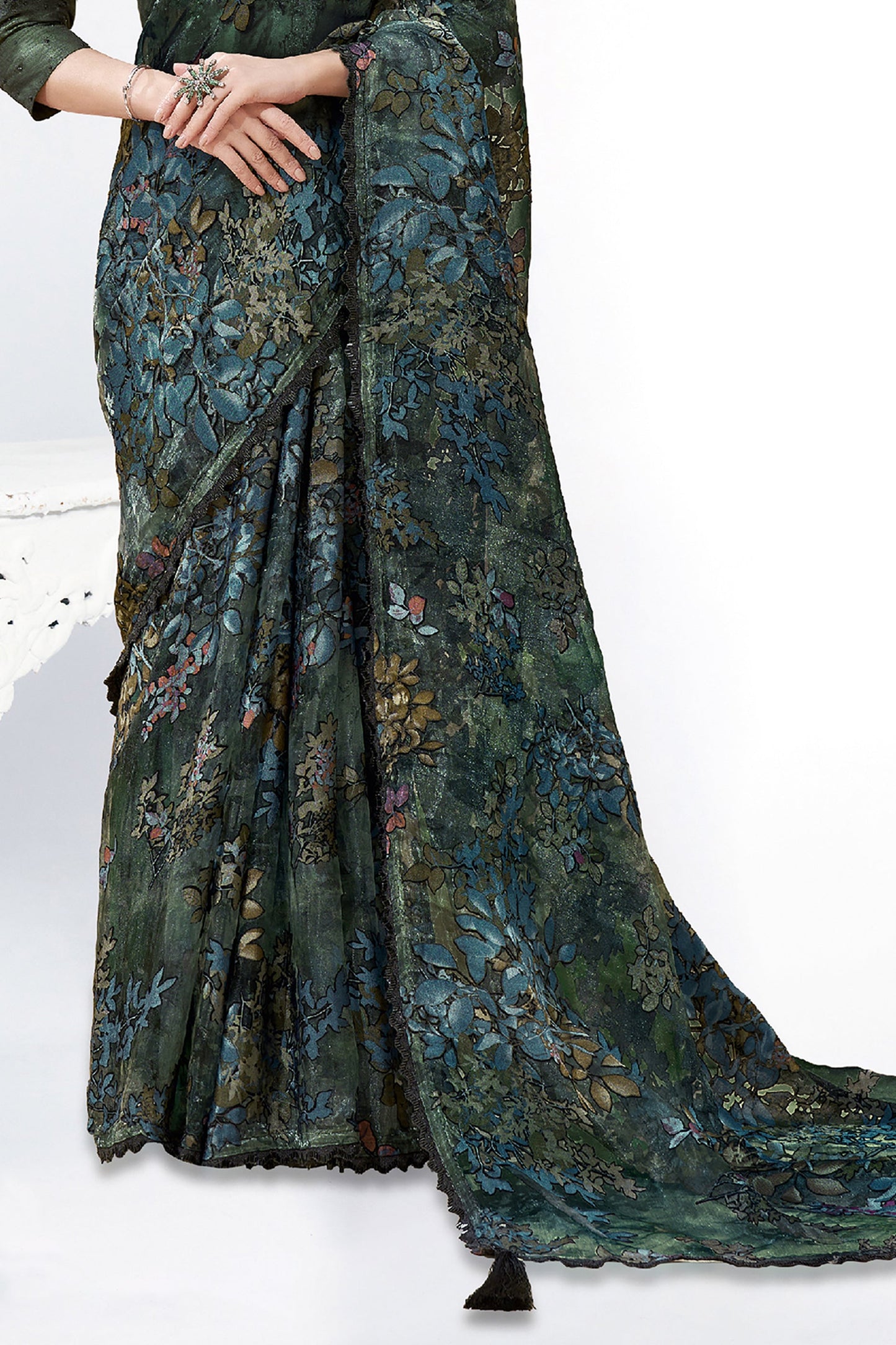 Green Digital Printed Brasso Silk Saree-SAR10271_3_SareeButa.com