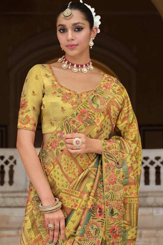 Green Embroidered Silk Saree-SAR11392_2_SareeButa.com