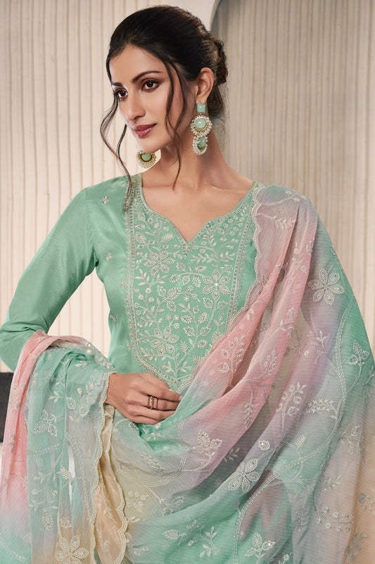 Green Embroidered Silk Suit-SS632_2_SareeButa.com