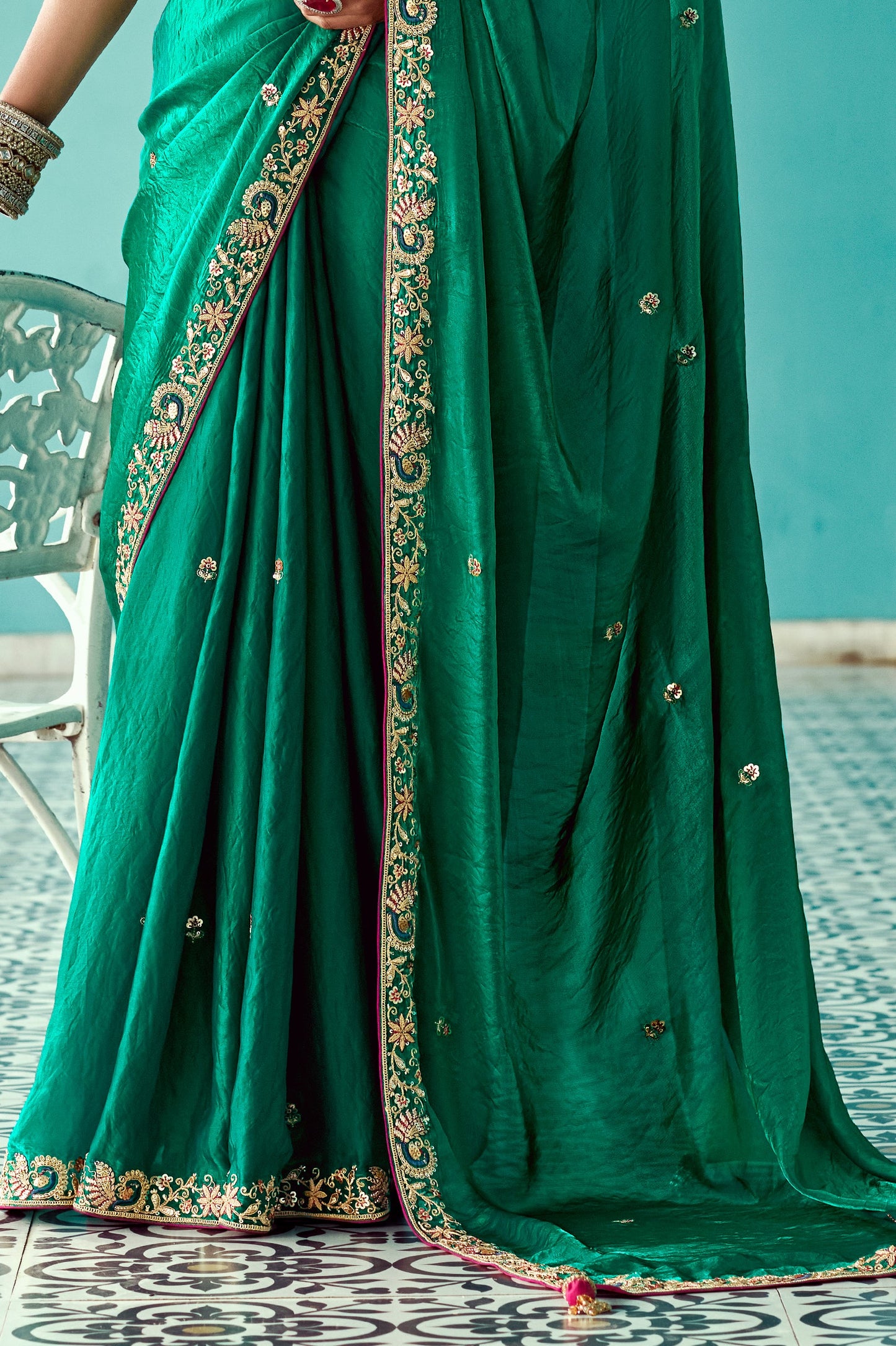 Green Embroidered Tissue Saree-ZB134088_4_SareeButa.com