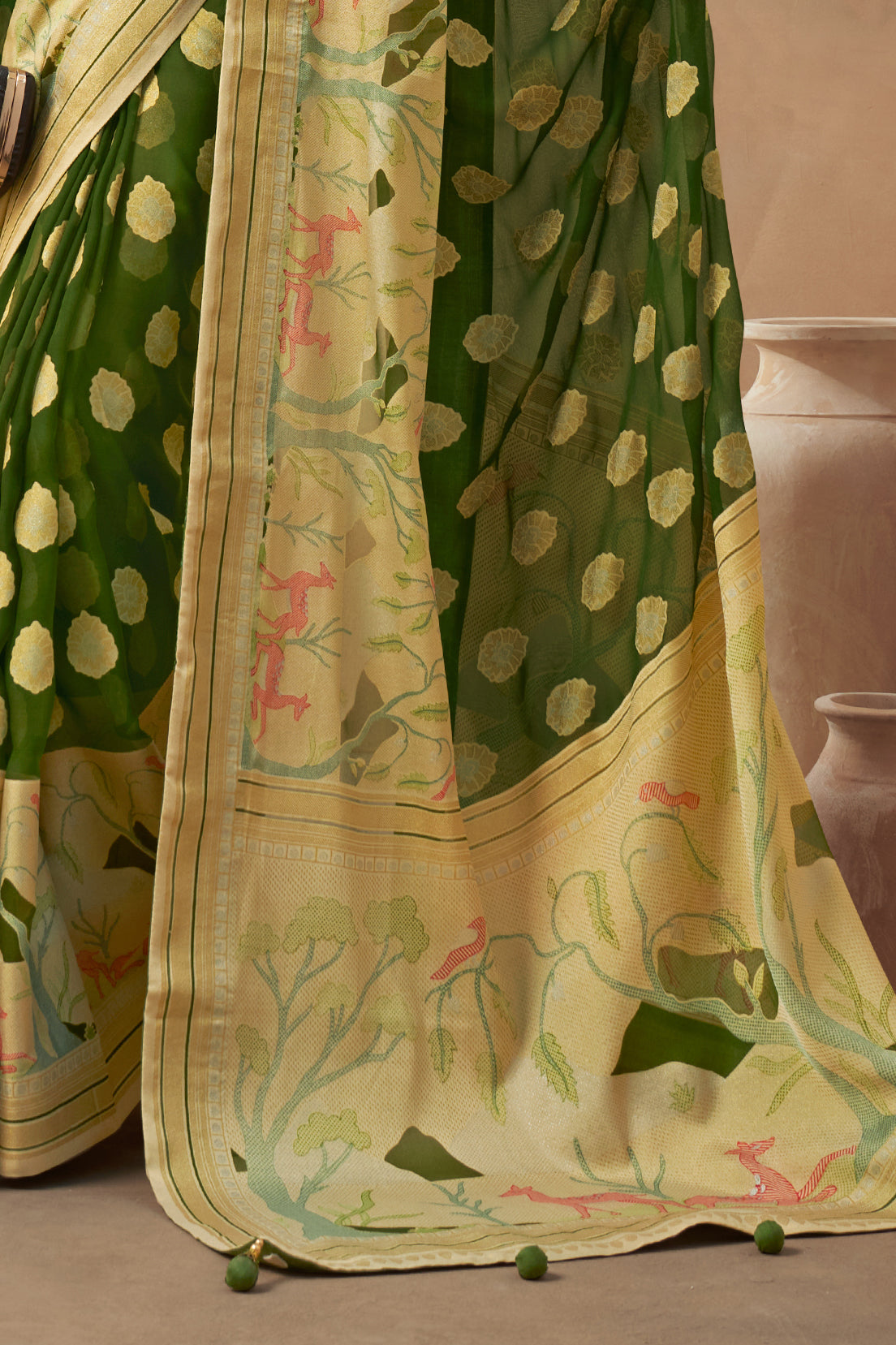 Green Georgette Paithani Saree-ZB133755_4_SareeButa.com