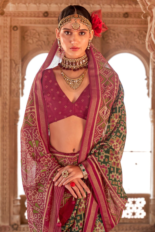 Green Georgette Patola Saree-ZB134177_2_SareeButa.com