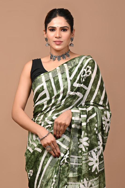 green-handblock-print-cotton-linen-saree-zb132589_2_SareeButa.com