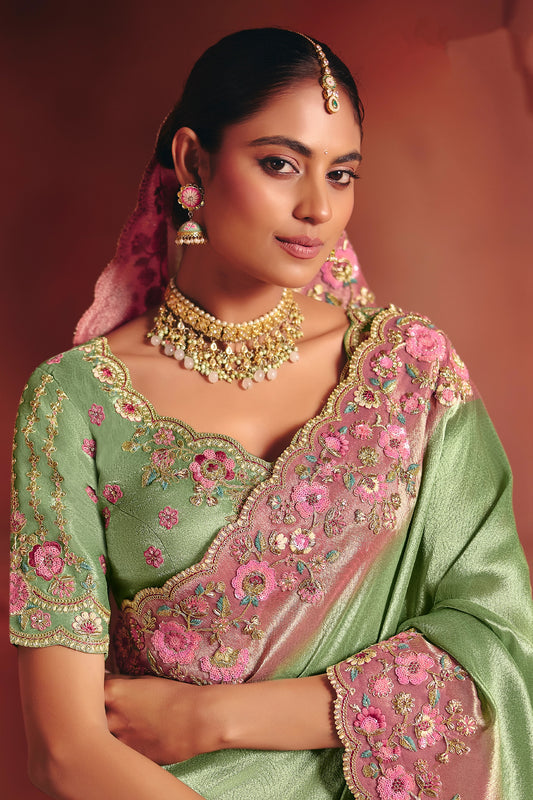 Green Heavy Work Embroidered Silk Saree-SAR12078_2_SareeButa.com