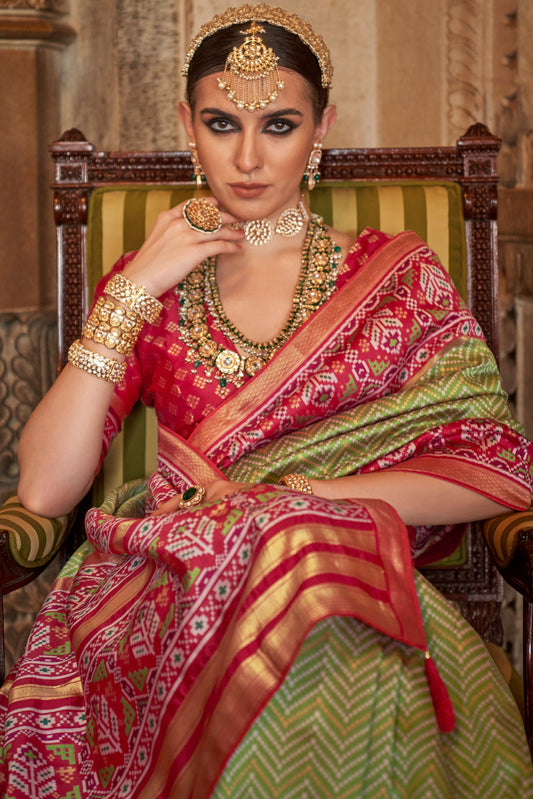 Green Printed Viscose Silk Saree-ZB133495_2_SareeButa.com