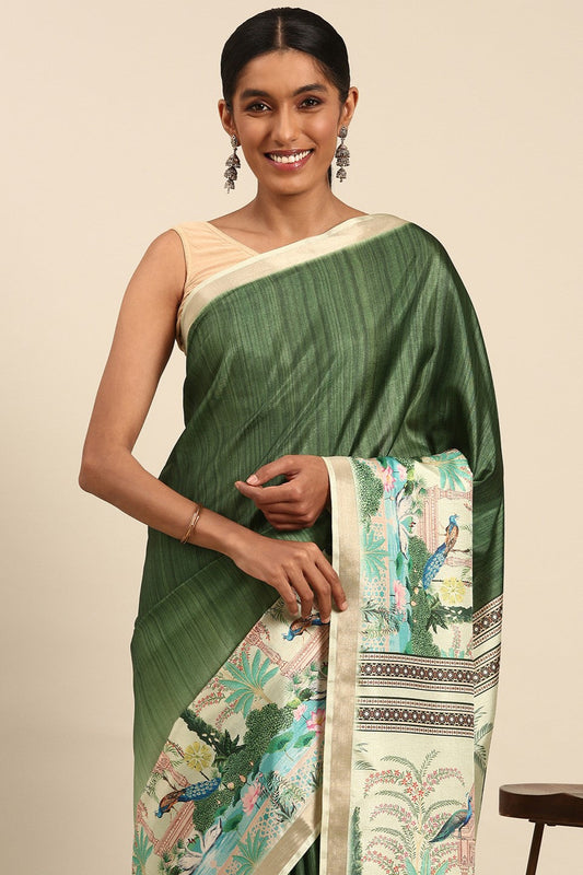 Green Printed Cotton Saree-ZB133446_2_SareeButa.com