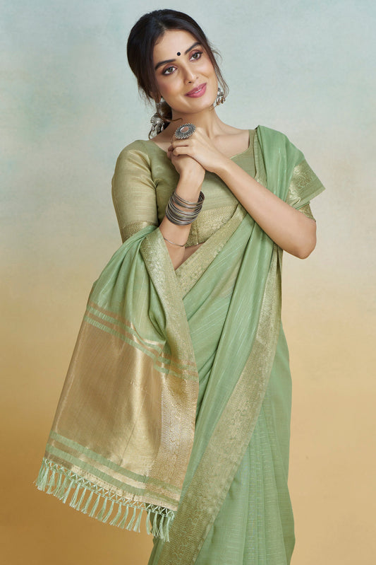 Green Printed Khadi Silk Saree-ZB134475_2_SareeButa.com