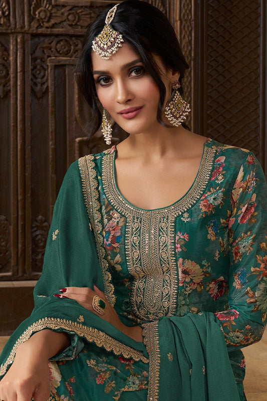 Green Readymade Chinon Suit-SS389_2_SareeButa.com