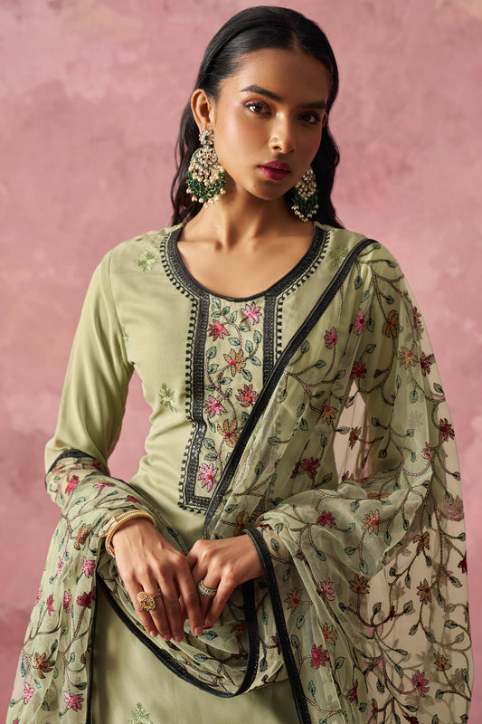 Green Readymade Georgette Salwar Suit-SS416_2_SareeButa.com