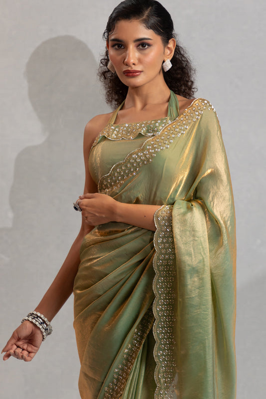 Green Satin Silk Stone Work Saree-ZB134884_2_SareeButa.com