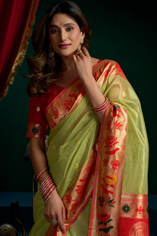 Green Tissue Paithani Saree-SAR12699_2_SareeButa.com
