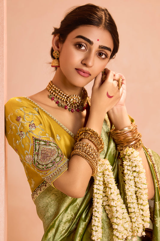 Green Tissue Silk Saree with Zari Work-ZB133866_2_SareeButa.com