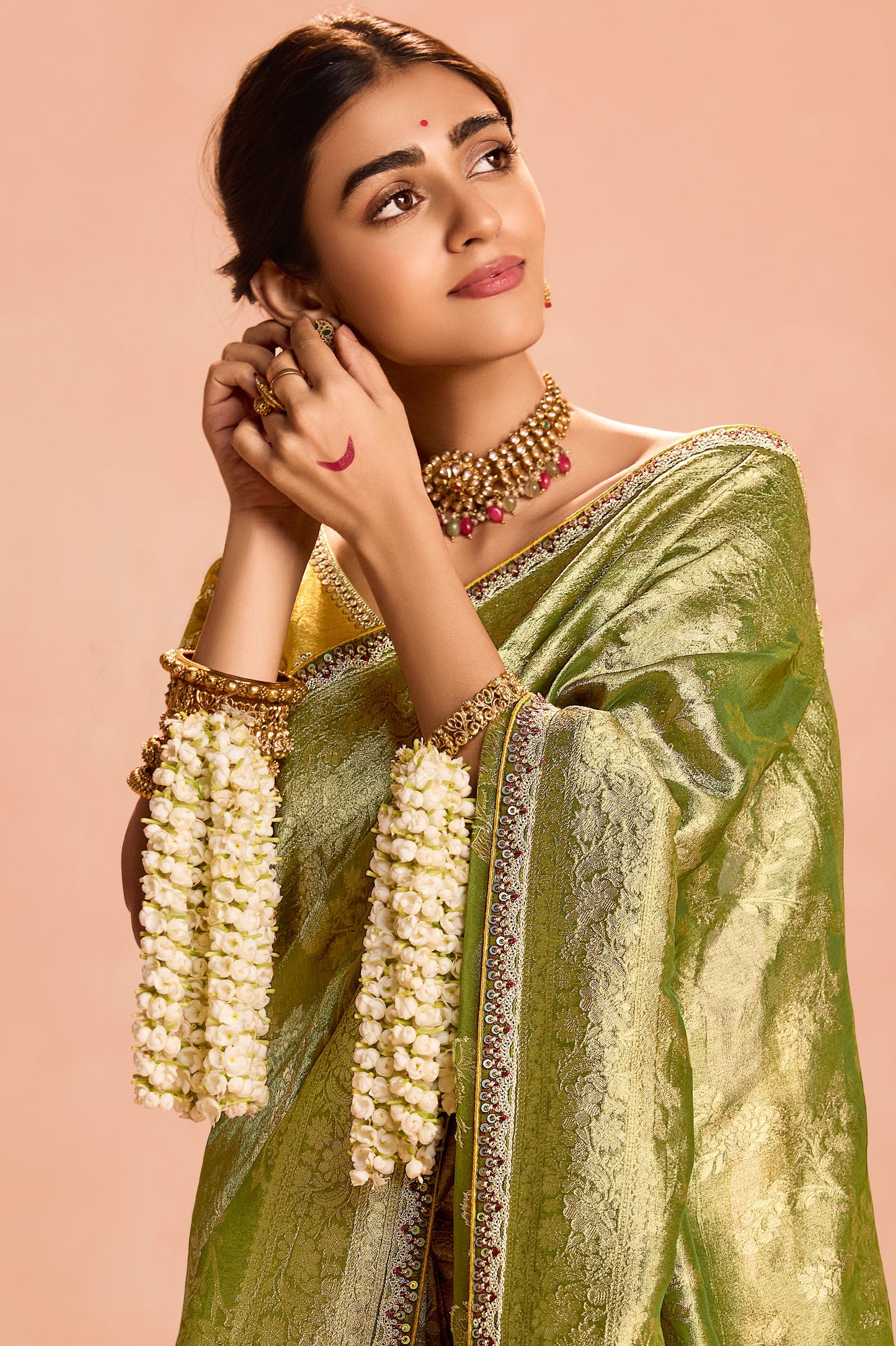 Green Tissue Silk Saree with Zari Work-ZB133866_4_SareeButa.com