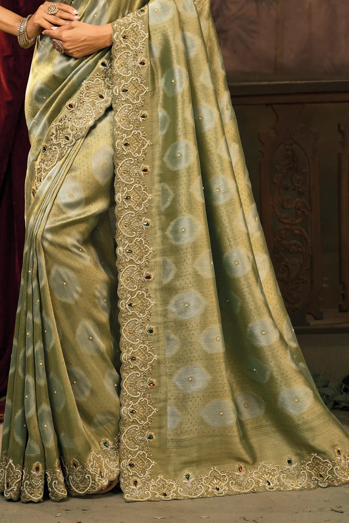Green Woven Heavy Work Silk Saree-SAR11586_5_SareeButa.com