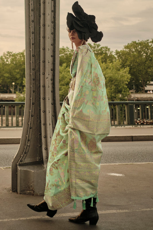 green-woven-organza-saree-zb131975_2_SareeButa.com