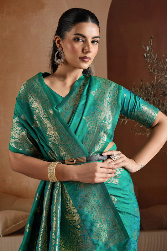 Green Woven Silk Saree-SAR11187_2_SareeButa.com