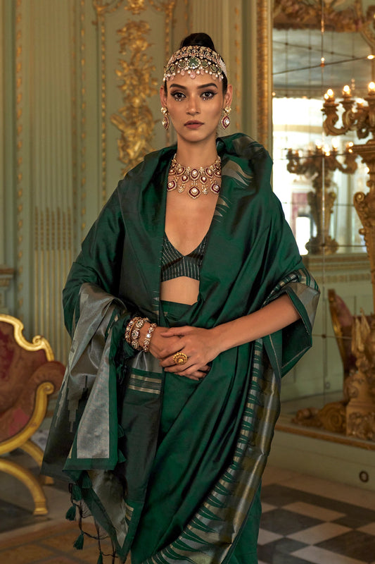 Green Woven Silk Saree-SAR11338_2_SareeButa.com