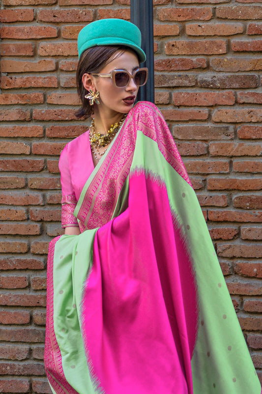 Green Woven Silk Saree-ZB134024_2_SareeButa.com