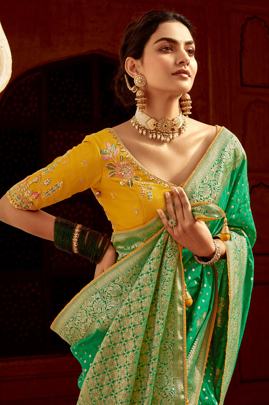 Green Woven Silk Saree-ZB134124_2_SareeButa.com