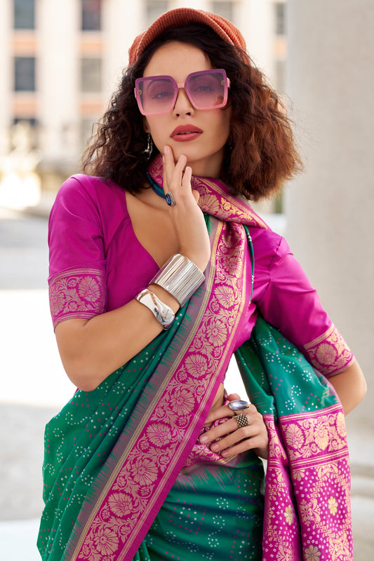 Green Woven Silk Saree-ZB134386_2_SareeButa.com