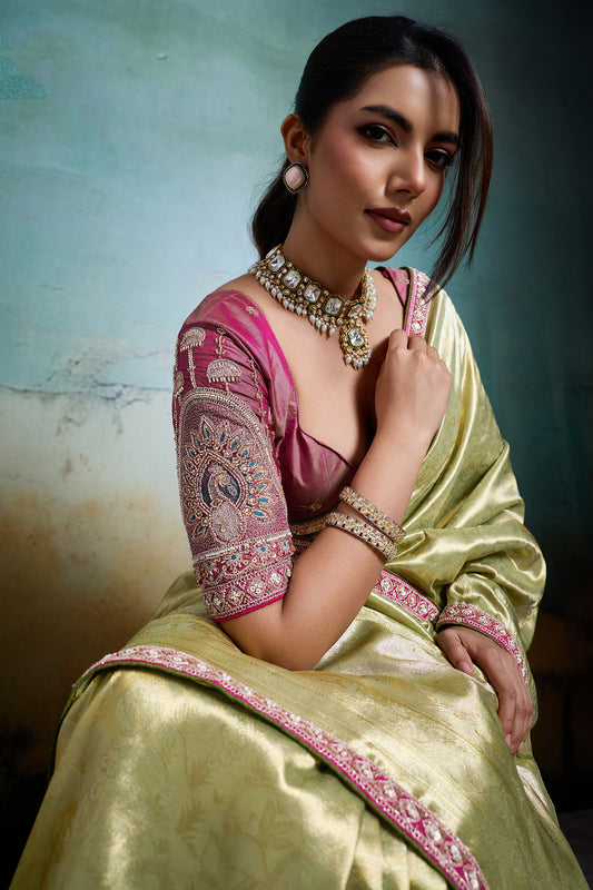 Green Woven Tissue Banarasi Saree-SAR12820_2_SareeButa.com