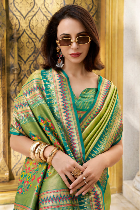 Green Woven Tissue Silk Saree-ZB134037_2_SareeButa.com