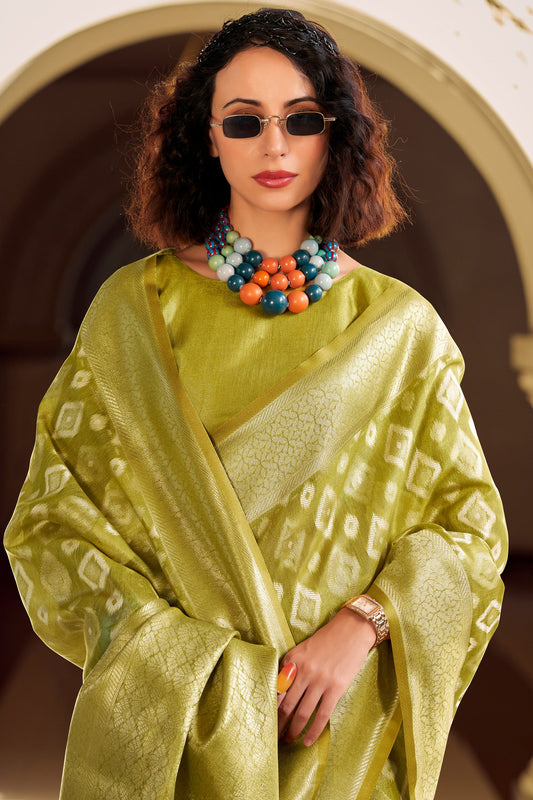 Green Woven Tissue Silk Saree-ZB134374_2_SareeButa.com
