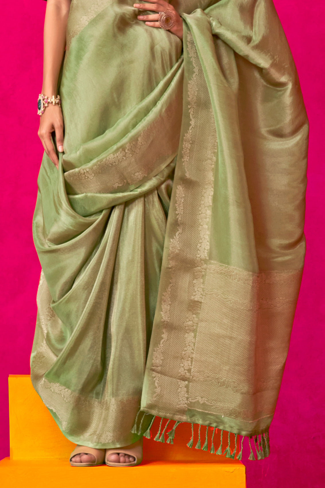 Green Zari Weaving Tissue Saree-ZB134103_4_SareeButa.com