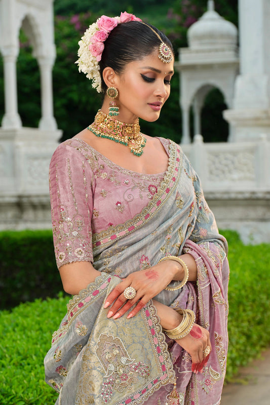 Grey And Pink Embroidered Silk Saree-SAR11388_2_SareeButa.com