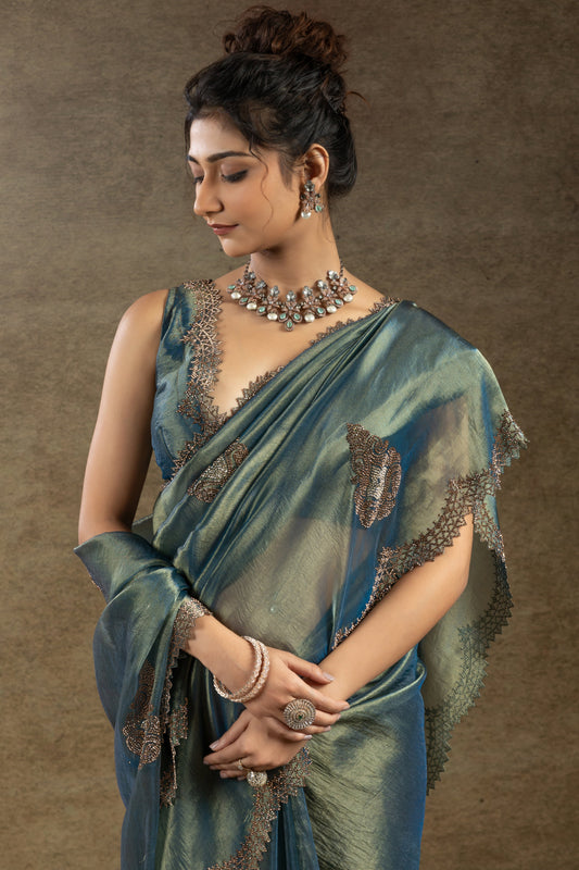 Grey Banarasi Silk Stone Work Saree-ZB134504_2_SareeButa.com