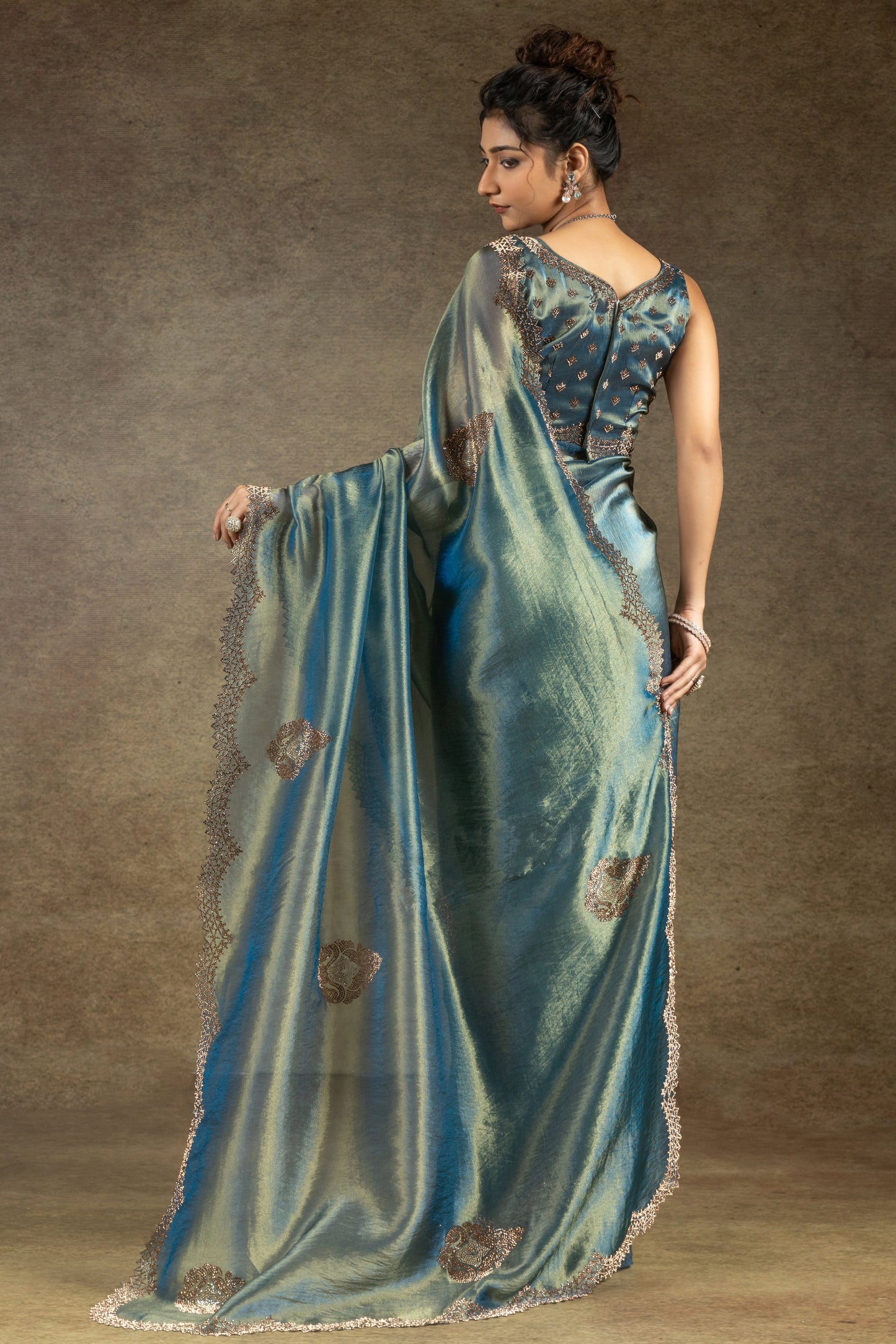Grey Banarasi Silk Stone Work Saree-ZB134504_4_SareeButa.com