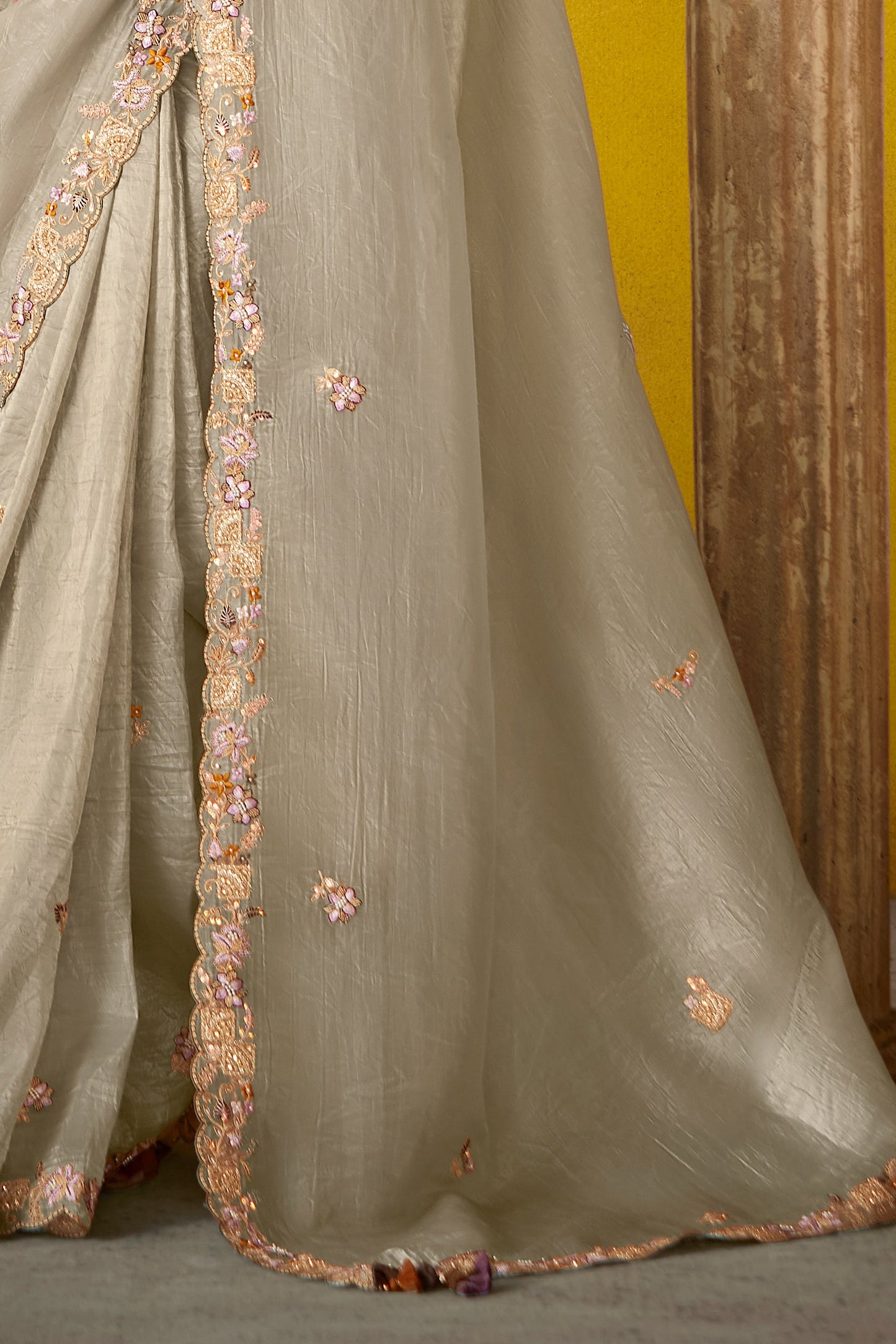 Grey Embroidered Glass Tissue Saree-ZB133814_4_SareeButa.com