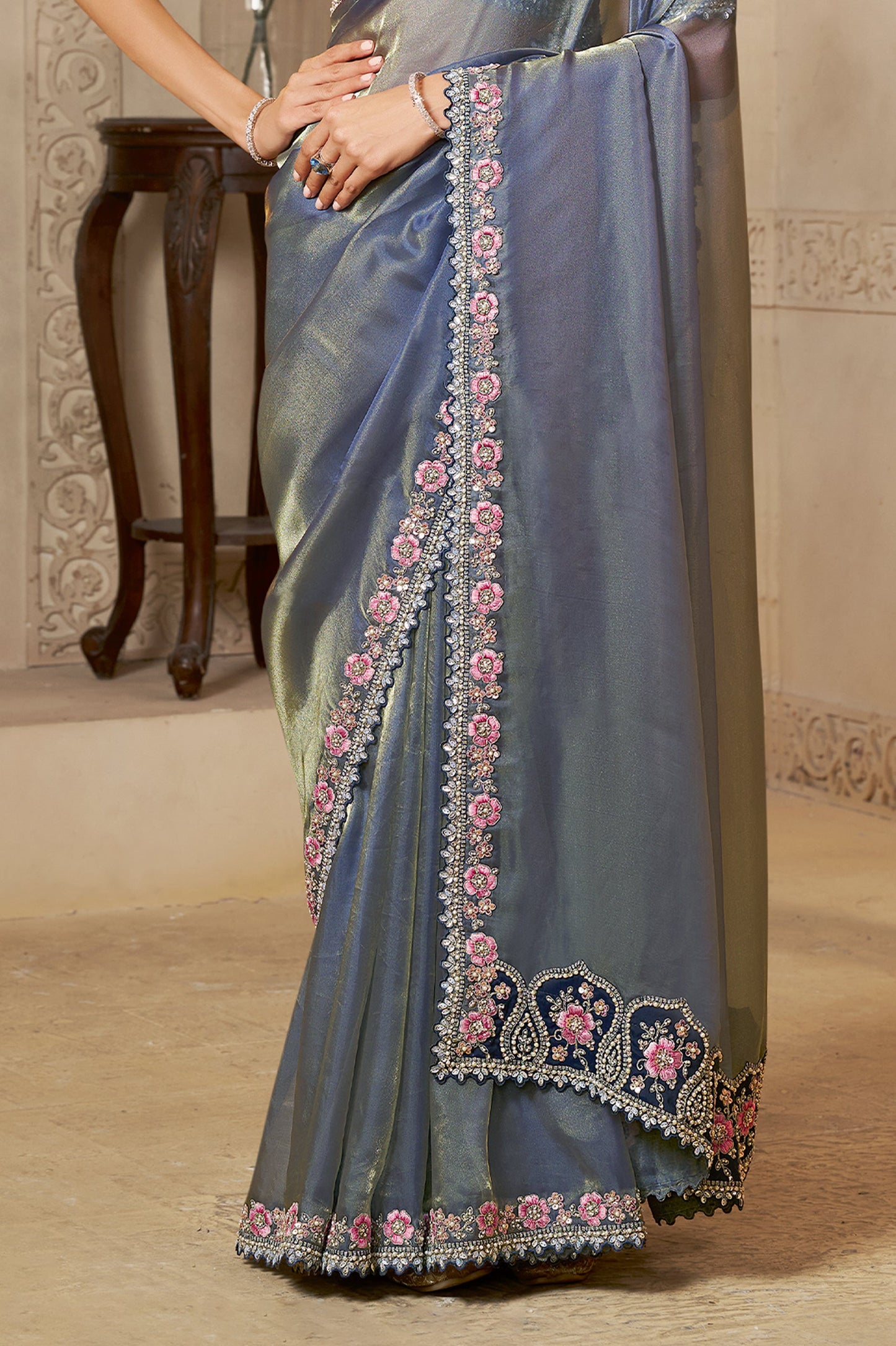 Grey Embroidered Organza Satin Saree-SAR10879_4_SareeButa.com