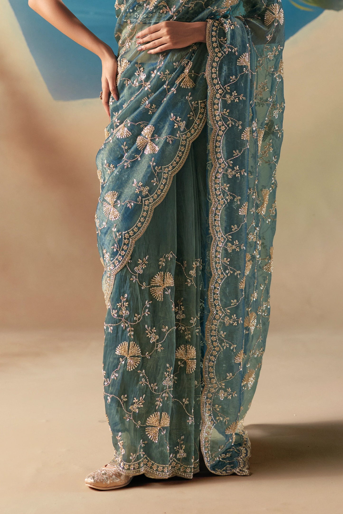 Grey Embroidered Satin Organza Saree-SAR11042_5_SareeButa.com