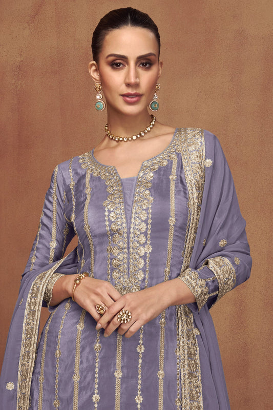 Grey Readymade Heavy Work Embroidered Silk Suit-SS662_2_SareeButa.com