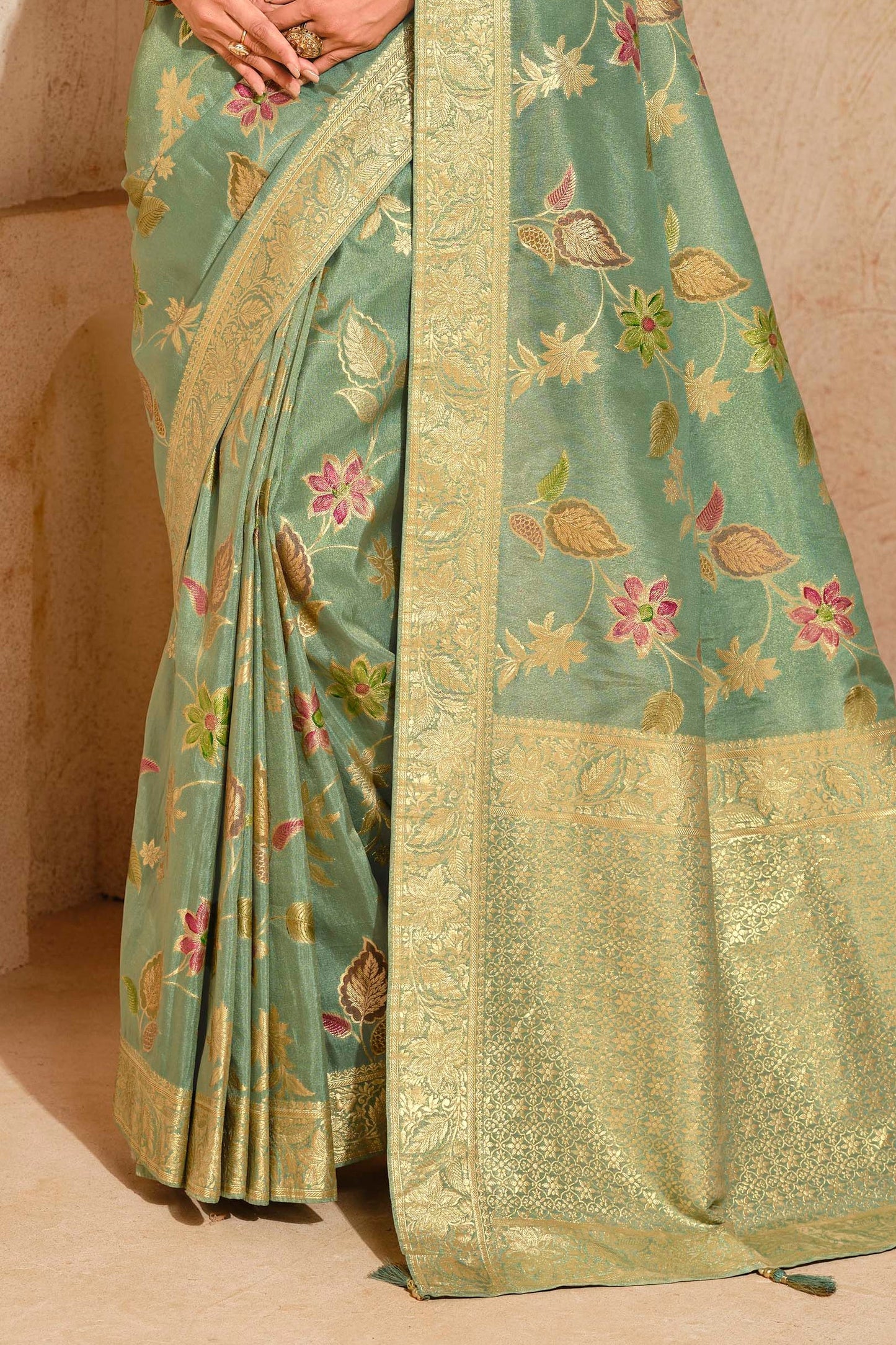 Grey Woven Banarasi Saree-ZB133948_4_SareeButa.com