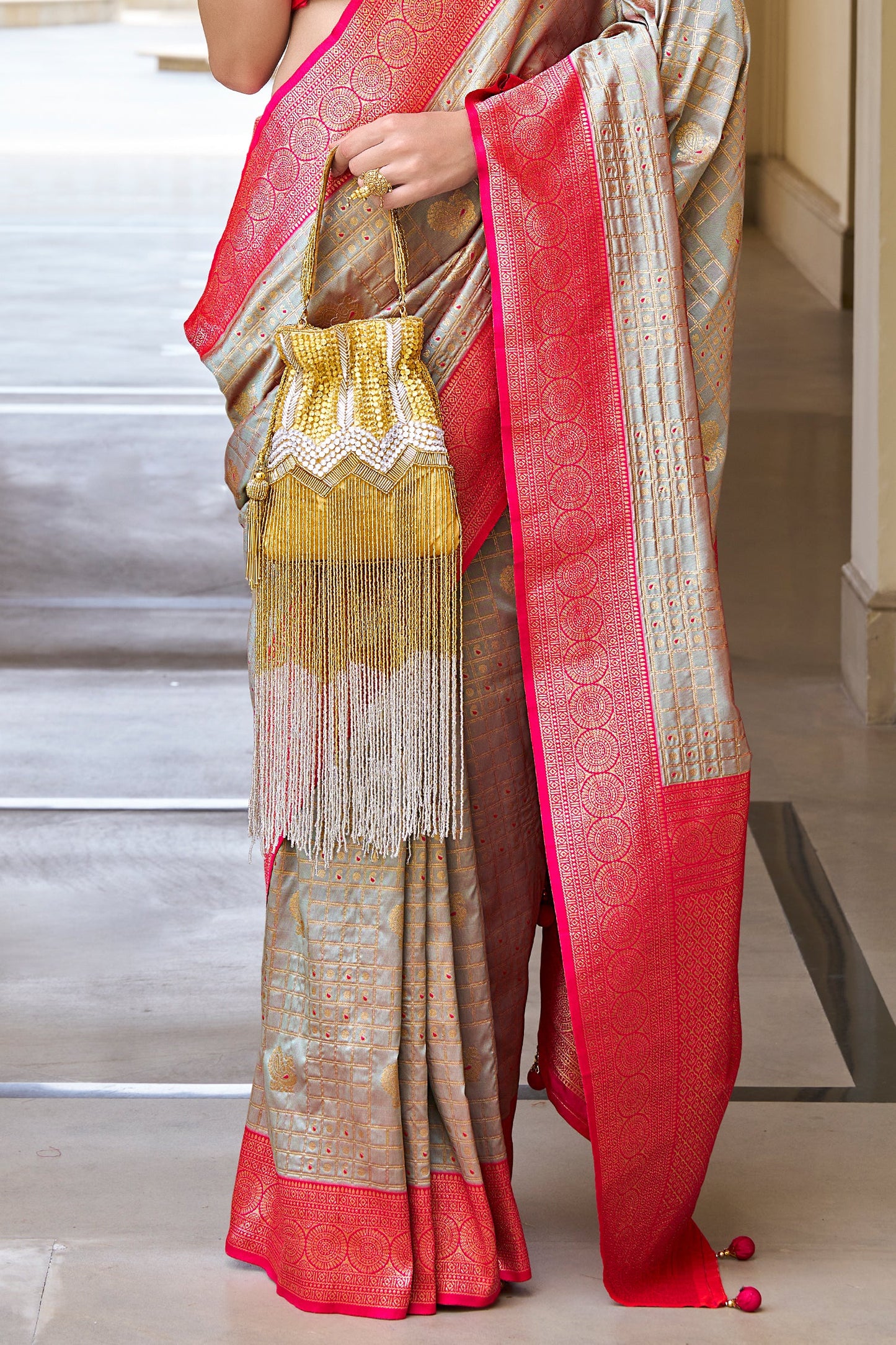 Grey Woven Silk Saree-ZB133514_4_SareeButa.com