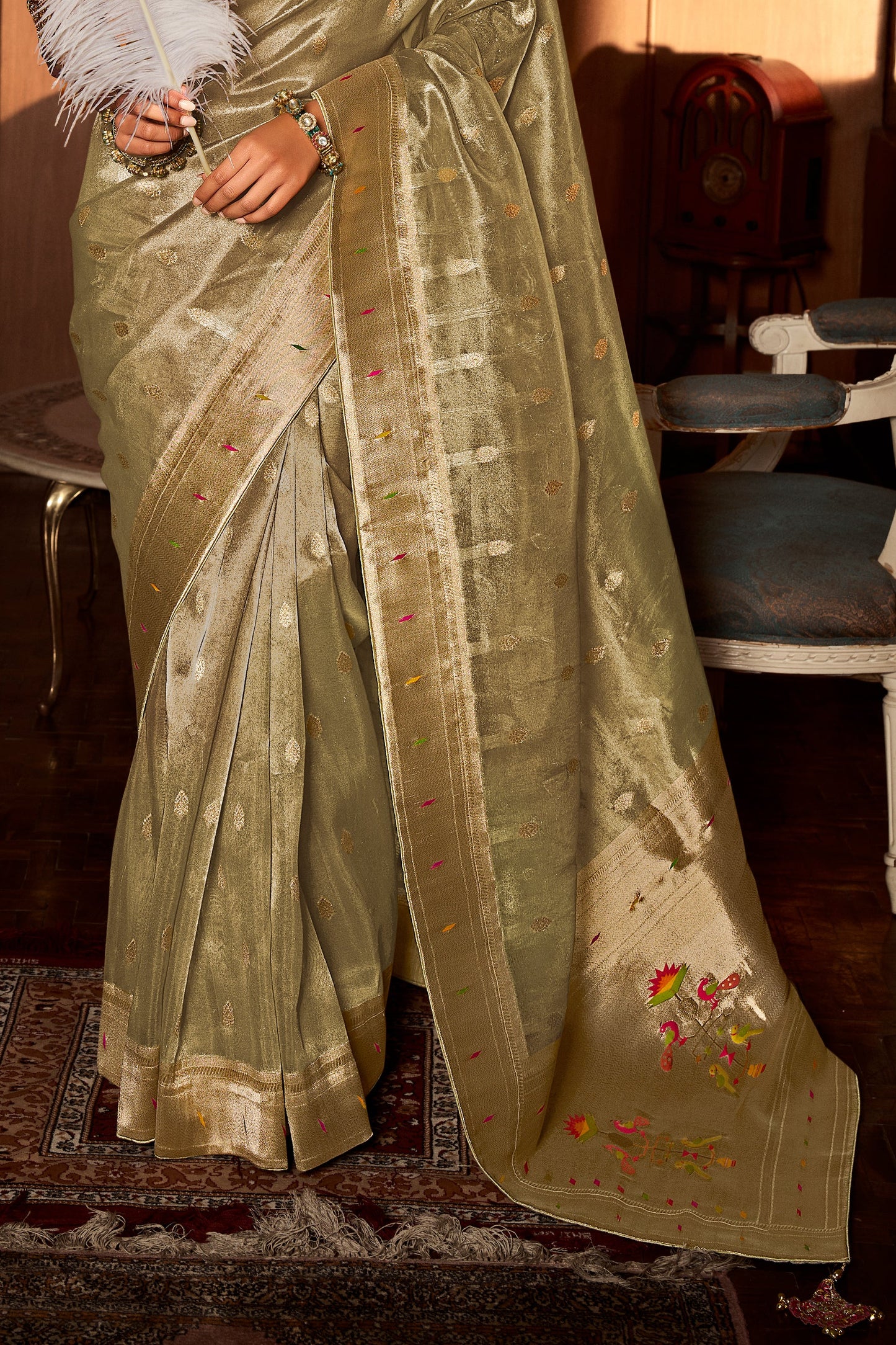 Grey Woven Tissue Paithani Saree-ZB134649_4_SareeButa.com