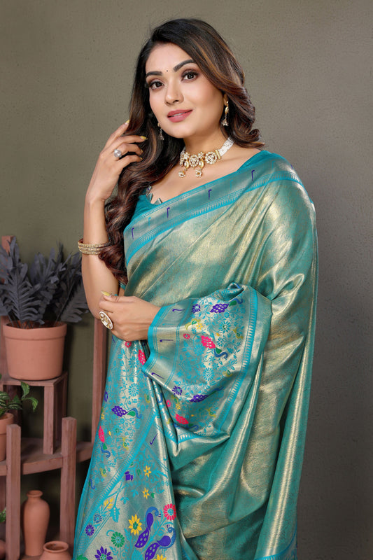 Grey Woven Tissue Silk Paithani Saree-ZB134816_2_SareeButa.com