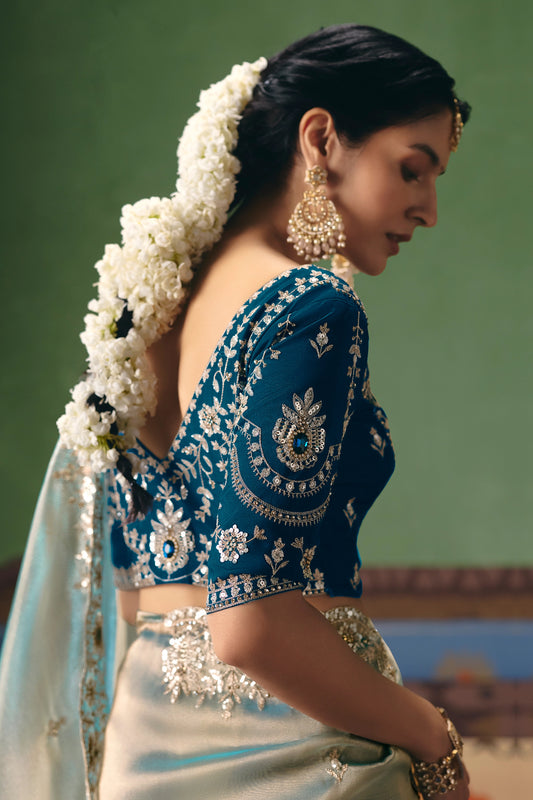 Ice Blue Embroidered Organza Silk Saree-SAR12262_2_SareeButa.com