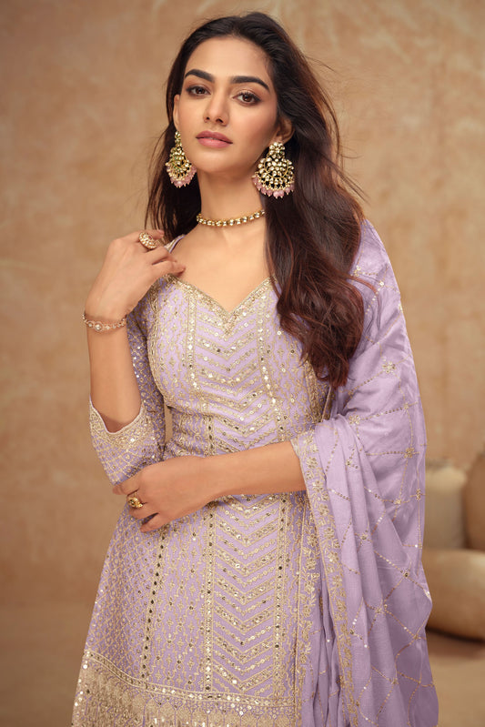 Lavender Readymade Heavy Work Chinon Silk Suit-SS261_2_SareeButa.com