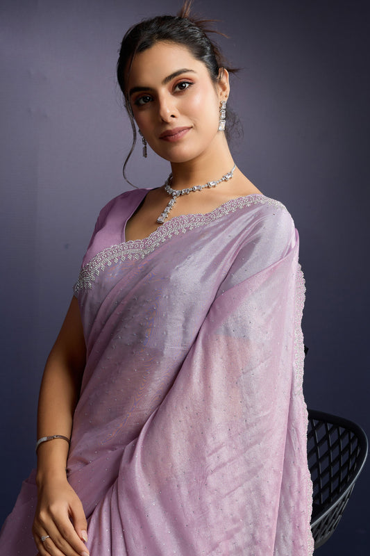 Lavender Stone Work Georgette Saree-ZB133344_2_SareeButa.com