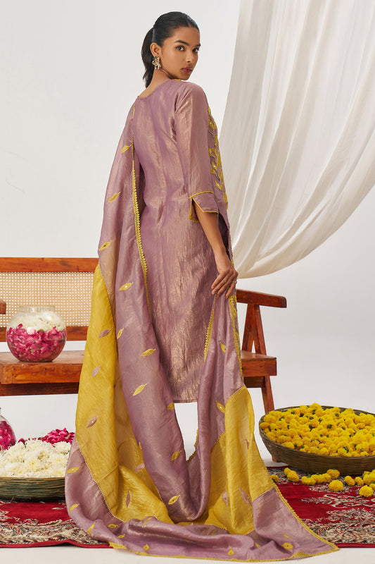 Lavender Readymade Embroidered Organza Suit-SAR11632_2_SareeButa.com