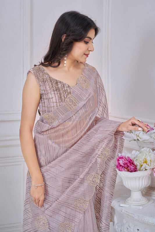 Lavender Stone Work Jacquard Saree-SAR10736_2_SareeButa.com
